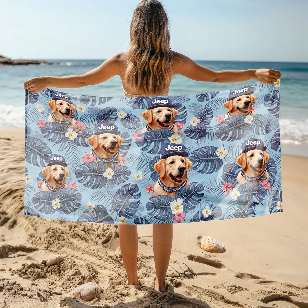 Personalized Jeep Dog Paw Beach Towel Supler Store