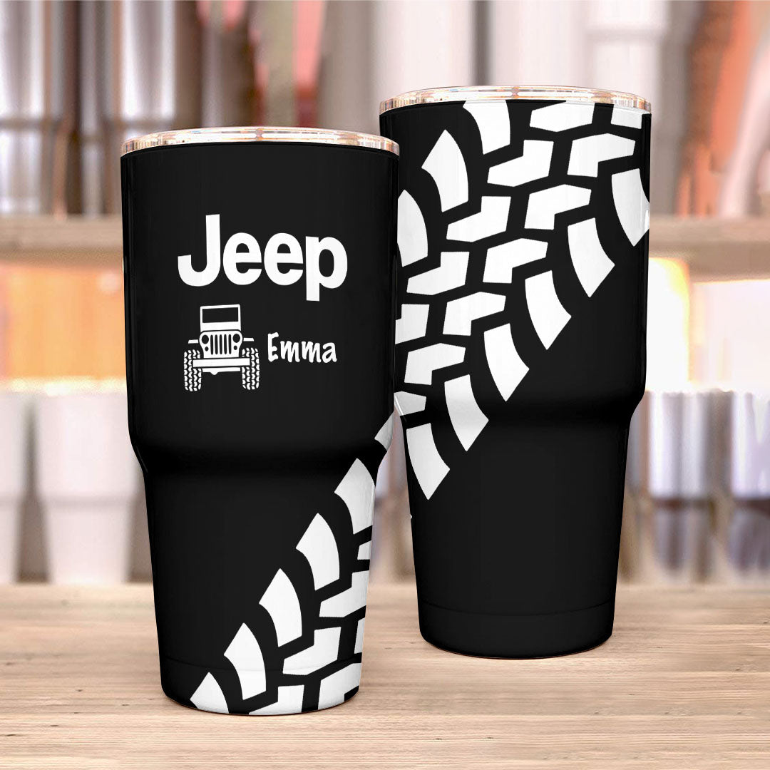 Personalized Jeep Trek Tumbler 40oz Tire Tracks Print Supler Store