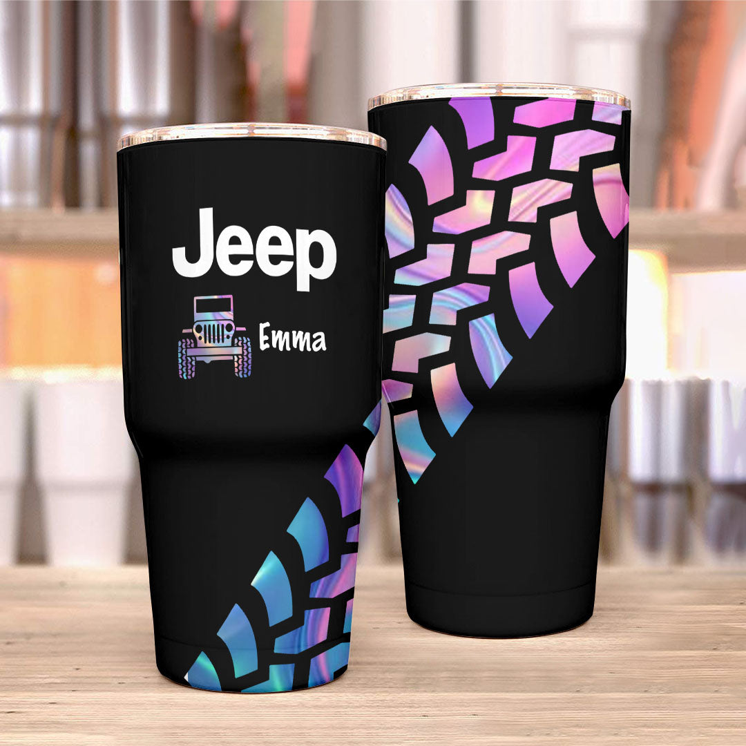 Personalized Jeep Trek Tumbler 40oz Tire Tracks Print Supler Store