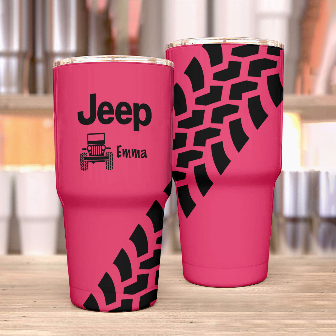 Personalized Jeep Trek Tumbler 40oz Tire Tracks Print Supler Store