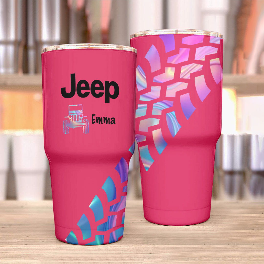 Personalized Jeep Trek Tumbler 40oz Tire Tracks Print Supler Store