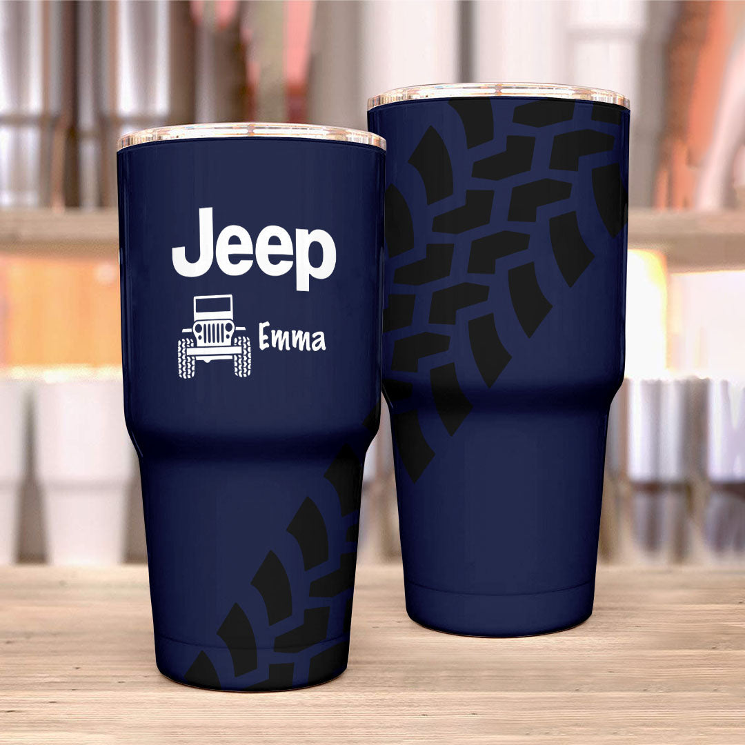 Personalized Jeep Trek Tumbler 40oz Tire Tracks Print Supler Store