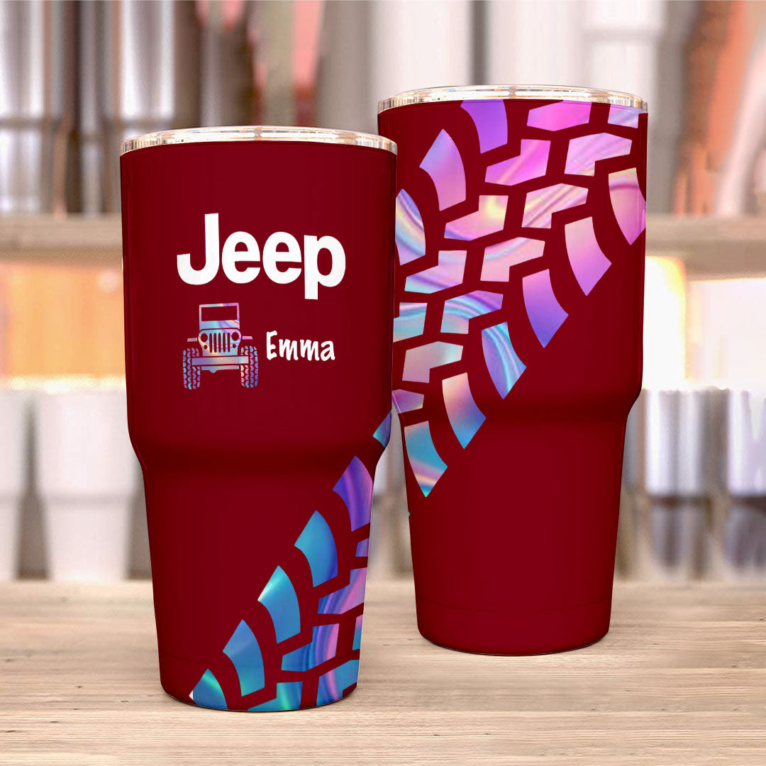 Personalized Jeep Trek Tumbler 40oz Tire Tracks Print Supler Store