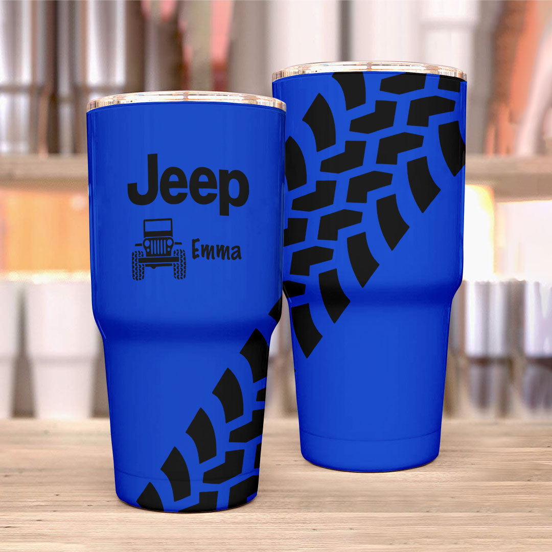 Personalized Jeep Trek Tumbler 40oz Tire Tracks Print Supler Store