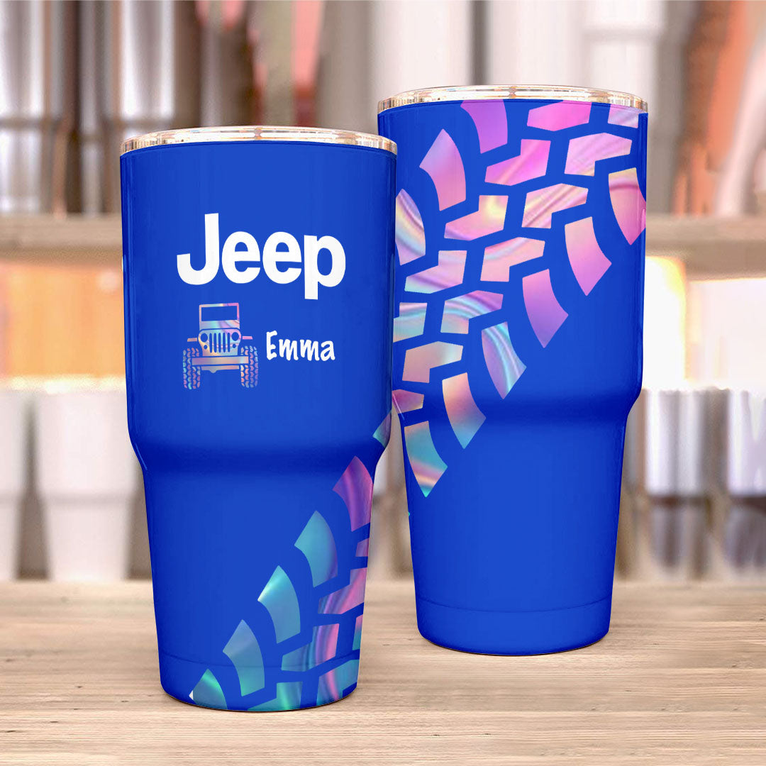 Personalized Jeep Trek Tumbler 40oz Tire Tracks Print Supler Store