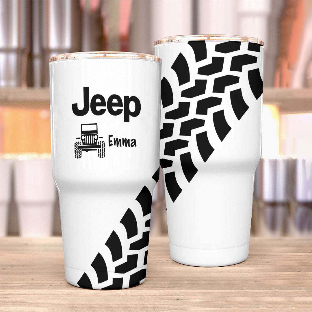 Personalized Jeep Trek Tumbler 40oz Tire Tracks Print Supler Store