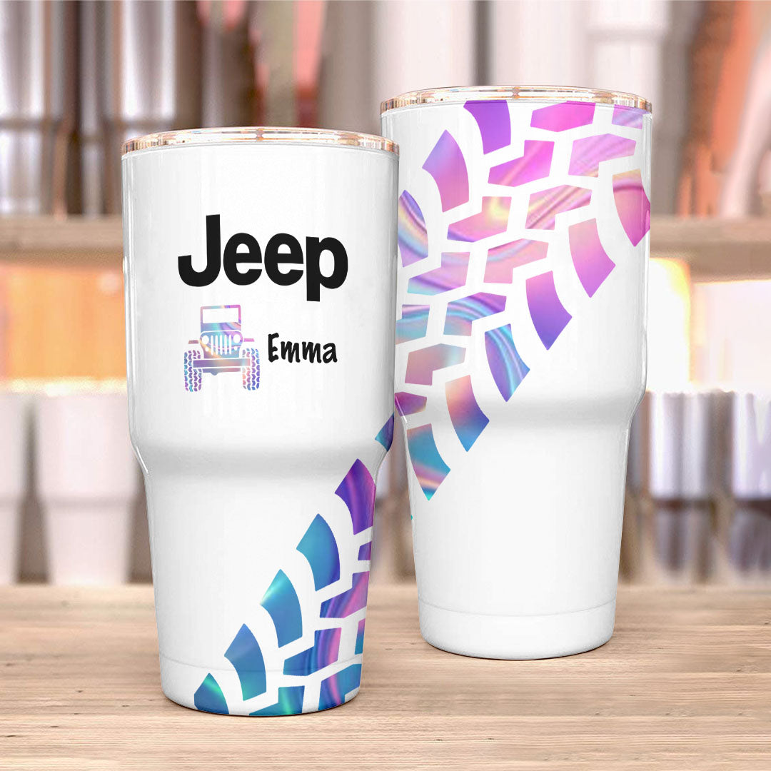 Personalized Jeep Trek Tumbler 40oz Tire Tracks Print Supler Store