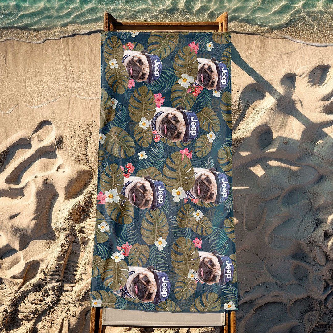 Personalized Jeep Dog Paw Beach Towel Supler Store