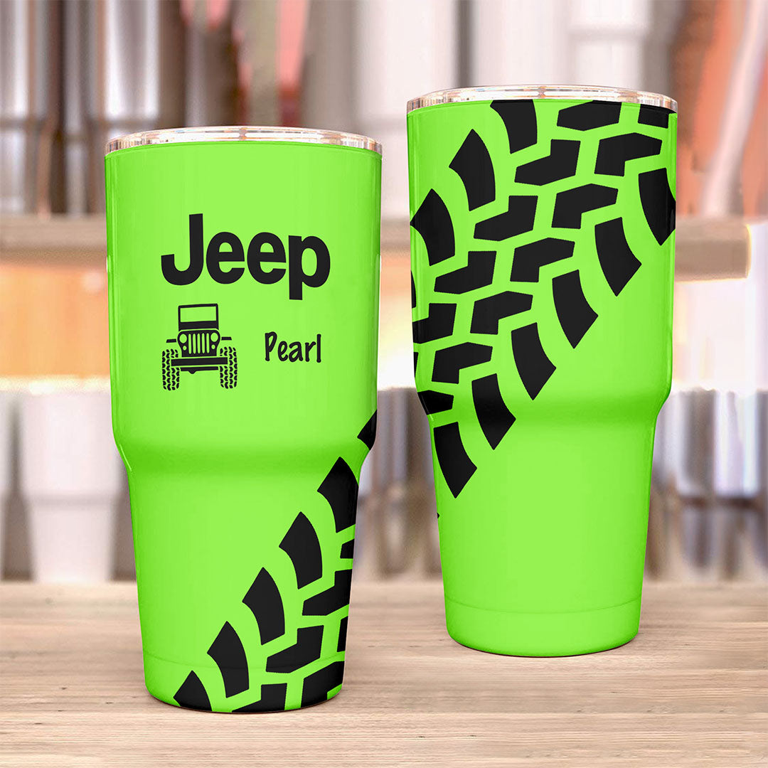 Personalized Jeep Trek Tumbler 40oz Tire Tracks Print Supler Store