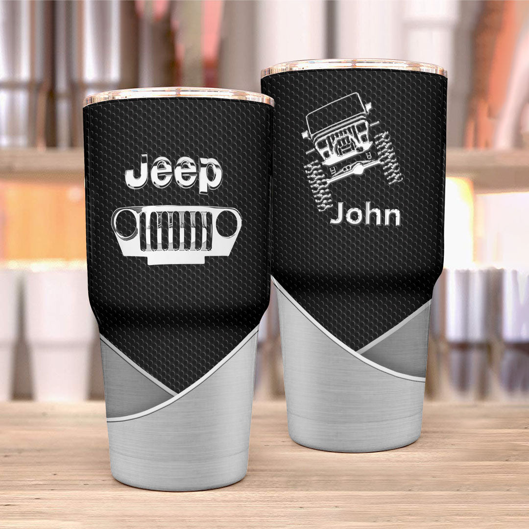 Personalized Jeep Trek Tumbler 3D Effect Print Gold Silver 40oz 30oz Supler Store
