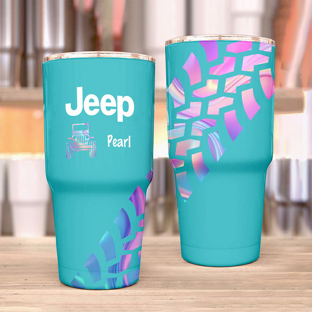 Personalized Jeep Trek Tumbler 40oz Tire Tracks Print Supler Store
