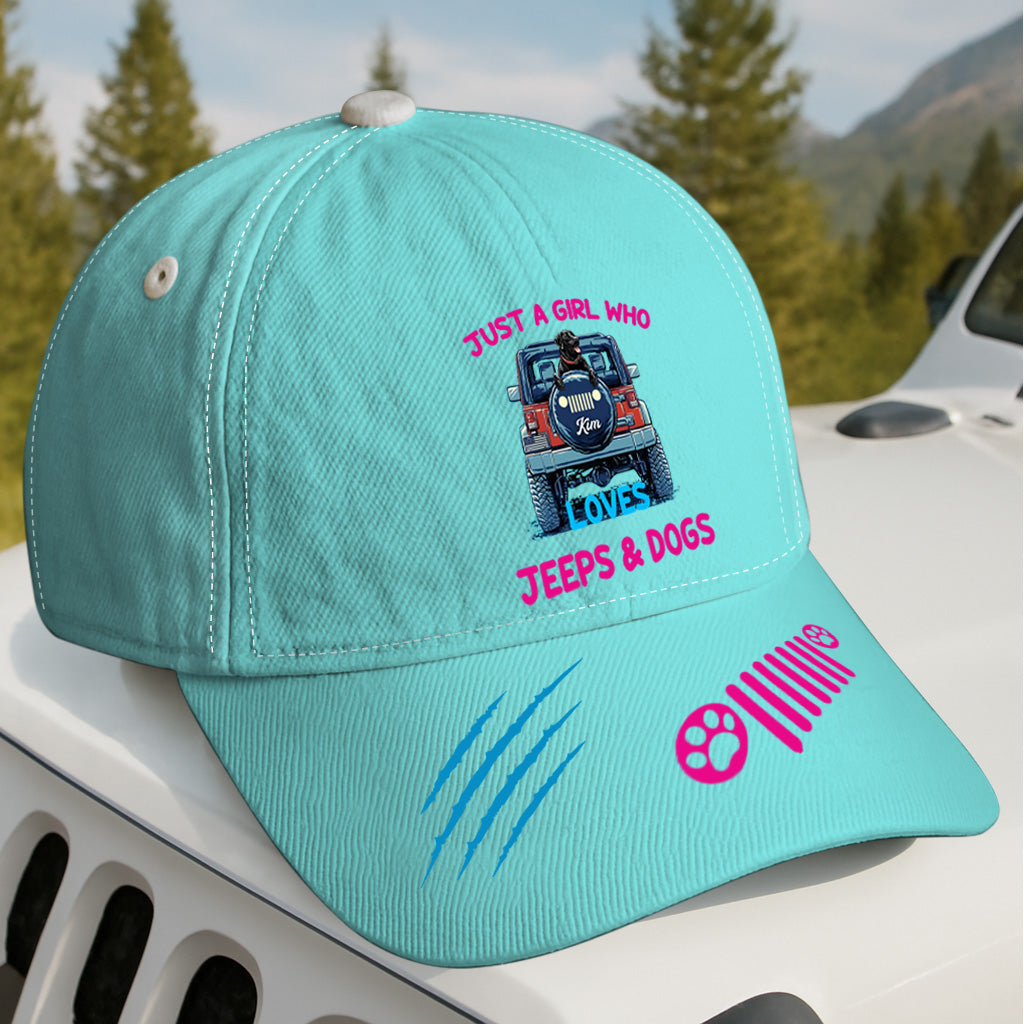Personalized Jeep Hat Just A Girl Who Loves Jeeps & Dogs Supler Store