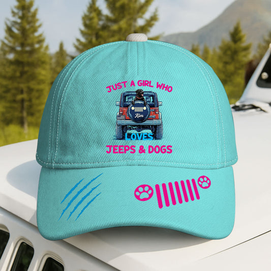 Personalized Jeep Hat Just A Girl Who Loves Jeeps & Dogs Supler Store