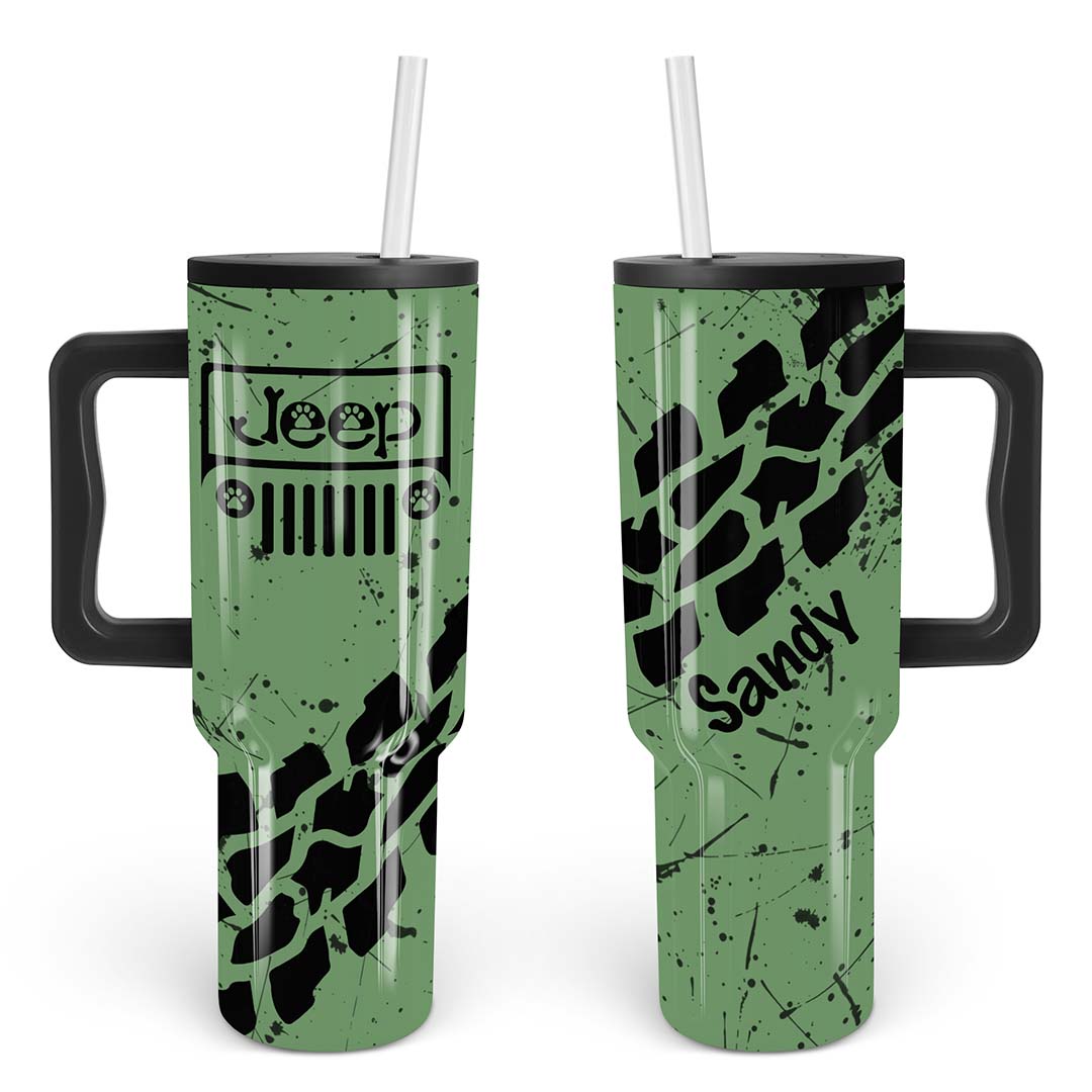 Personalized Jeep Dog Epoxy Trek Tumbler Splatter 40oz 30oz Supler Store