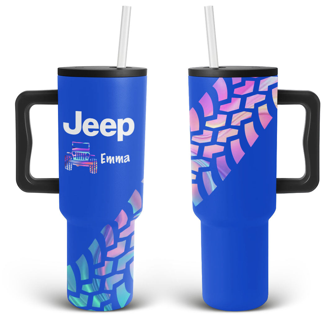 Personalized Jeep Trek Tumbler 40oz Tire Tracks Print Supler Store