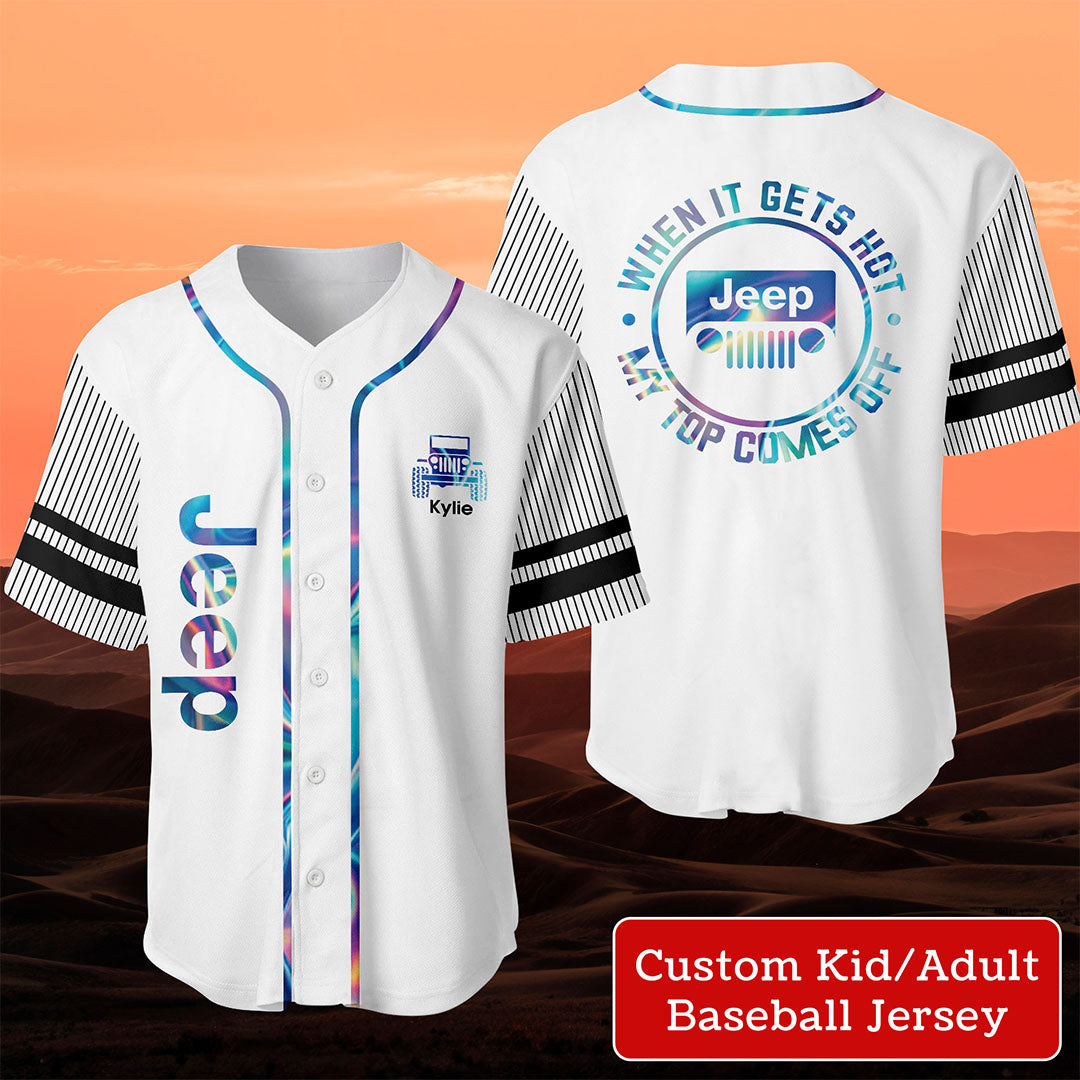 Personalized Jeep When It Gets Hot My Top Comes Off Funny Baseball Jersey Supler Store