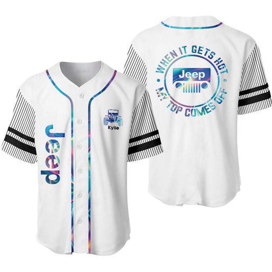 Personalized Jeep When It Gets Hot My Top Comes Off Funny Baseball Jersey Supler Store