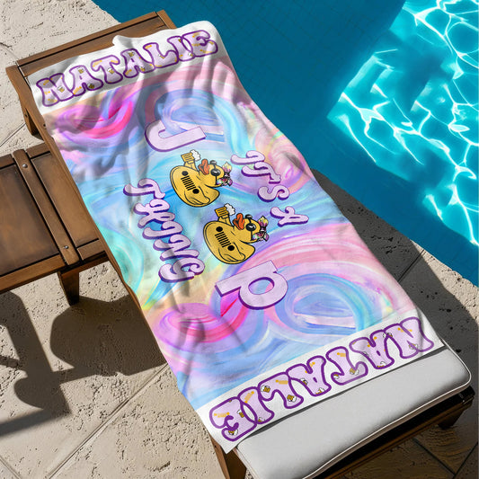 Personalized Duck Duck It's A Jeep Thing Beach Towel