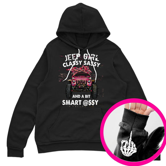 Jeep Girl Classy Sassy Funny Skeleton Hand T-Shirt Hoodie Supler Store