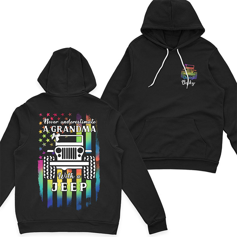 Personalized Never Underestimate A Grandma with a Jeep T-Shirt Hoodie Supler Store