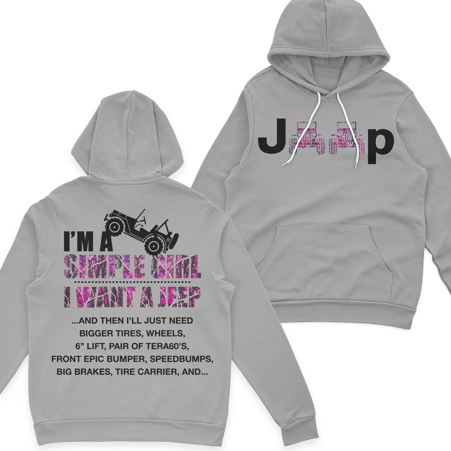 Jeep I'm A Simple Girl Camo T-Shirt Hoodie