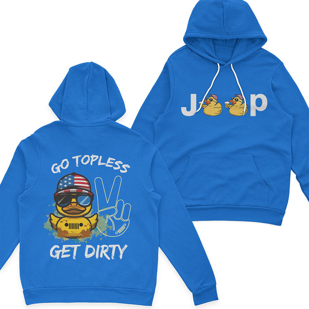 Jeep Duck Offroad Go Topless Get Dirty Beer American Flag T-Shirt Hoodie