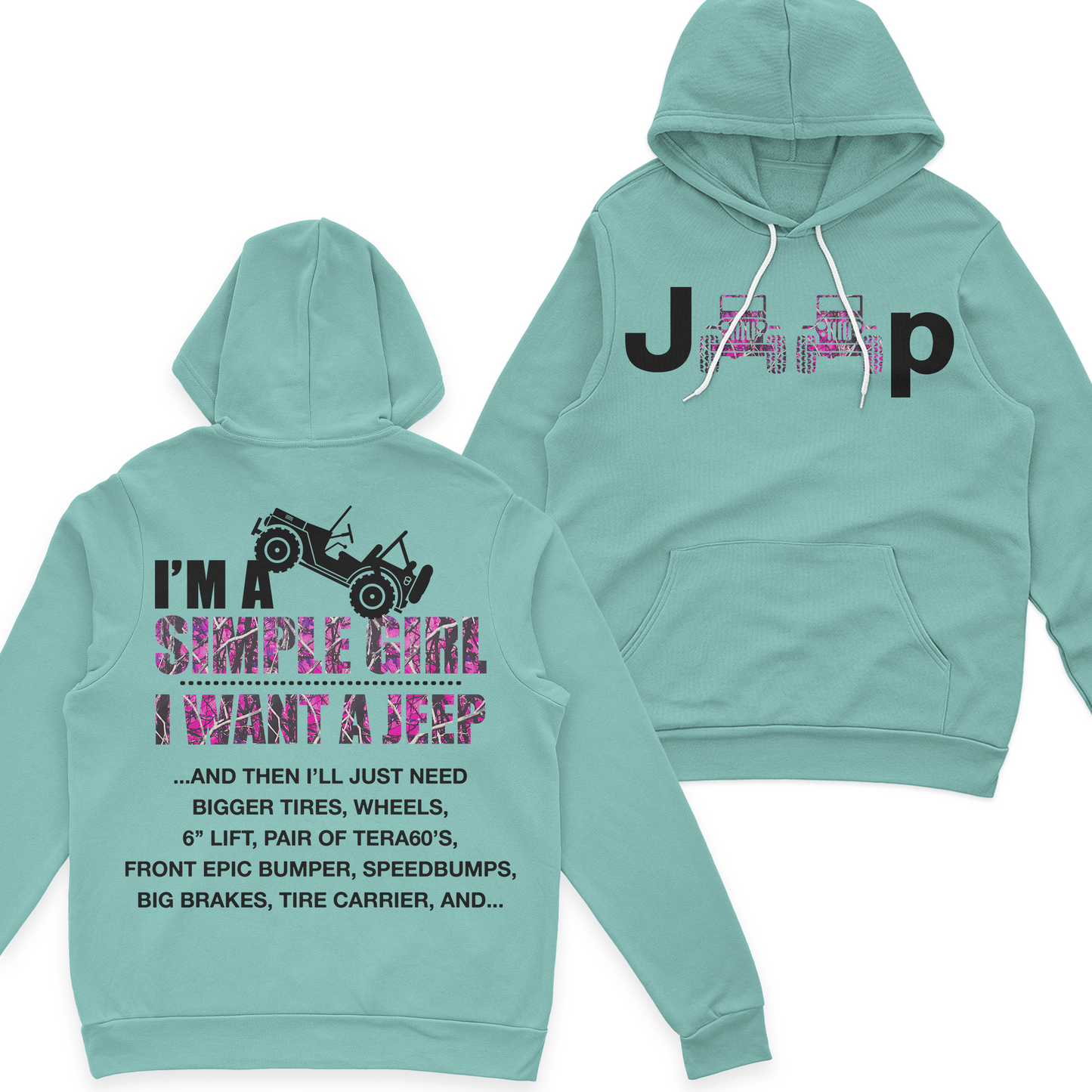 Jeep I'm A Simple Girl Camo T-Shirt Hoodie