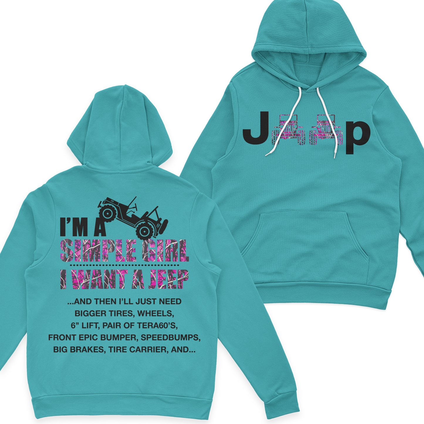 Jeep I'm A Simple Girl Camo T-Shirt Hoodie