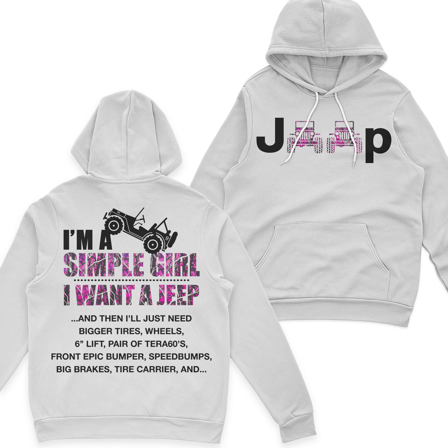 Jeep I'm A Simple Girl Camo T-Shirt Hoodie