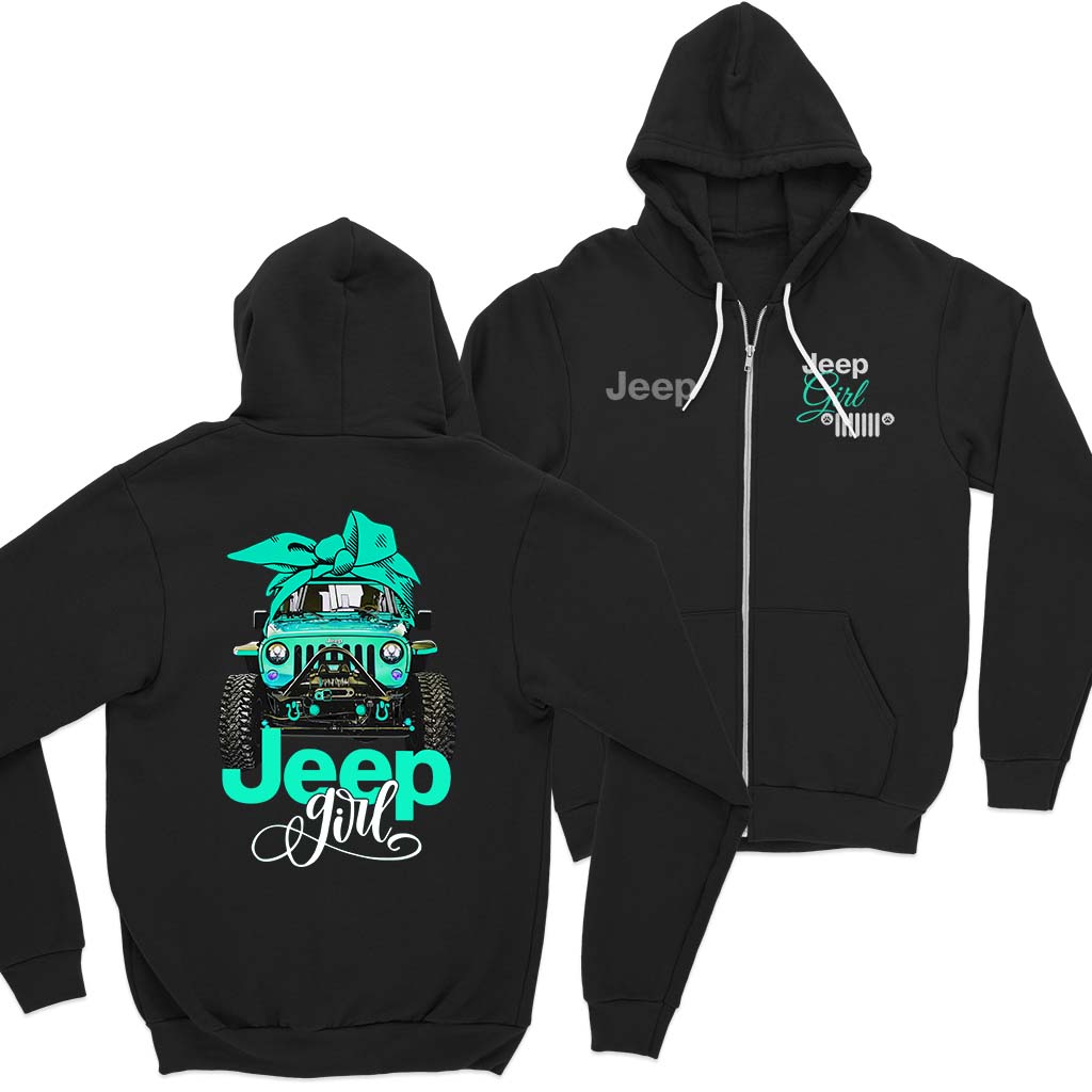 Multicolor Jeep Girl T-Shirt Zip Hoodie Supler Store