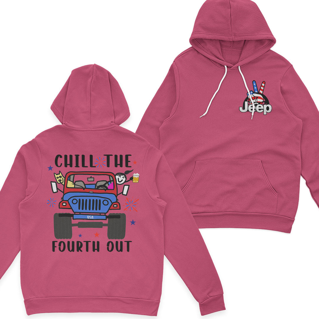 Jeep Girl Chill The Fourth Out US Independennce Day 4th Of July T-Shirt Hoodie Supler Store