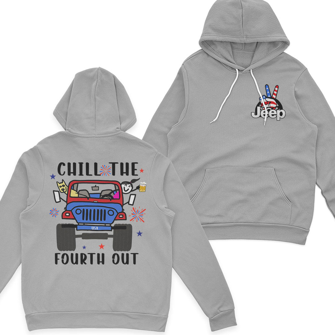 Jeep Girl Chill The Fourth Out US Independennce Day 4th Of July T-Shirt Hoodie Supler Store