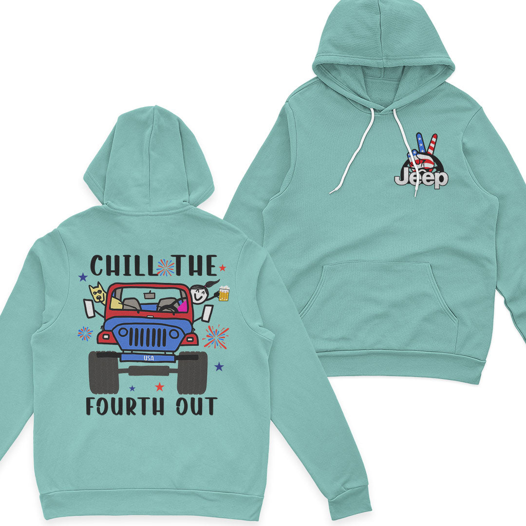 Jeep Girl Chill The Fourth Out US Independennce Day 4th Of July T-Shirt Hoodie Supler Store
