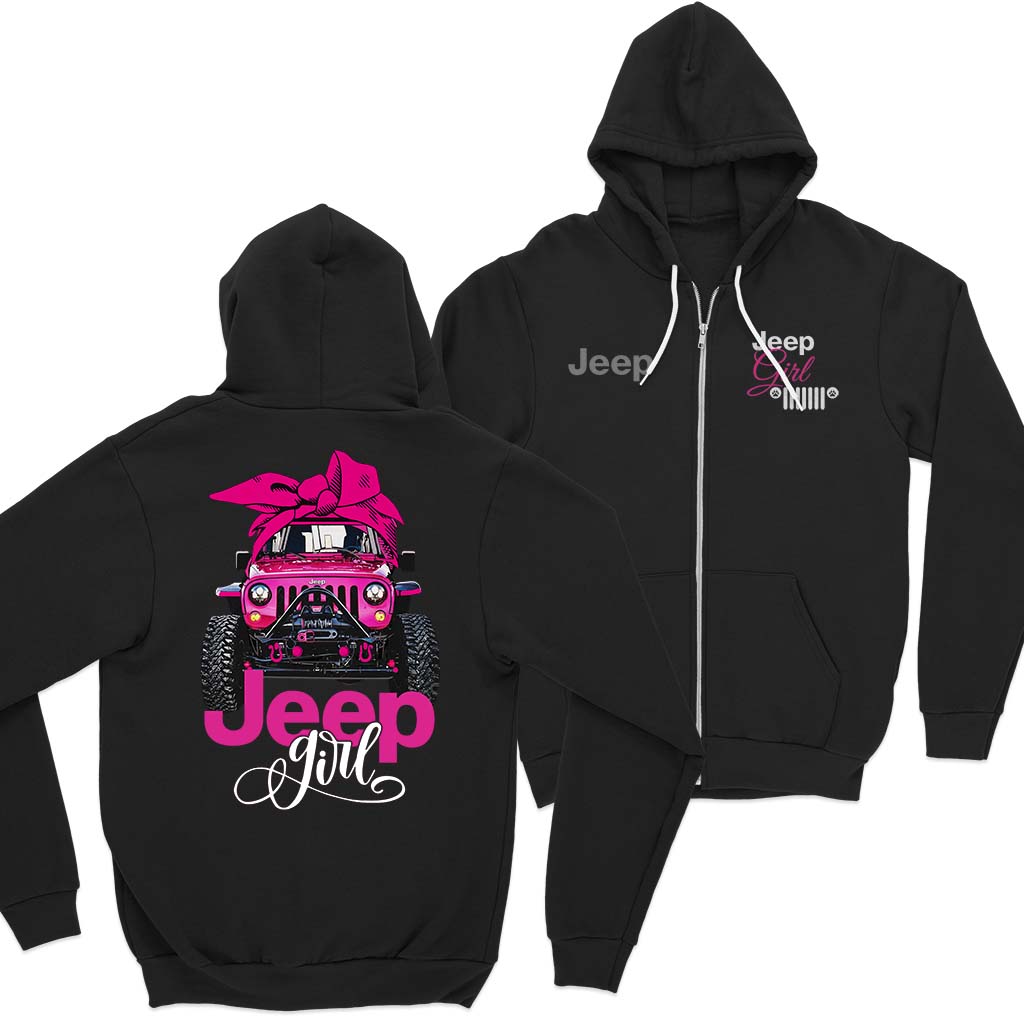 Multicolor Jeep Girl T-Shirt Zip Hoodie Supler Store