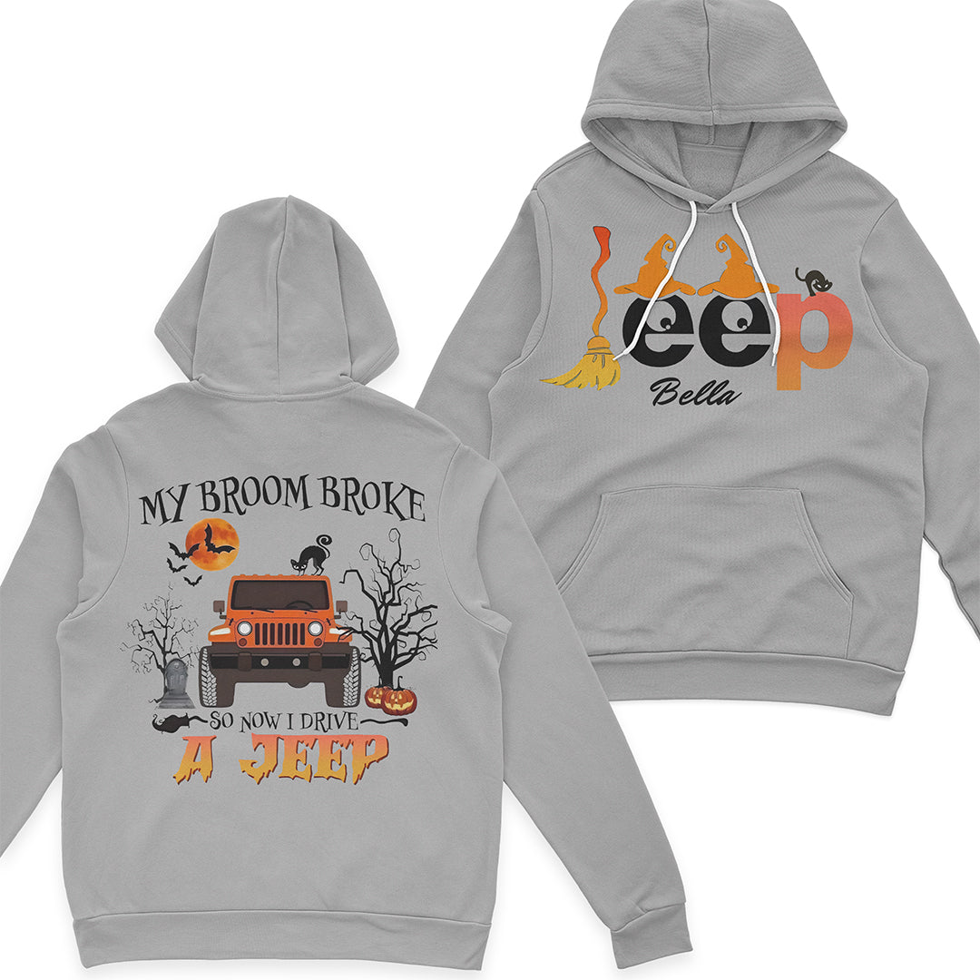 Personalized Halloween My Broom Broke So Now I Drive A Jeep T-Shirt Hoodie Supler Store