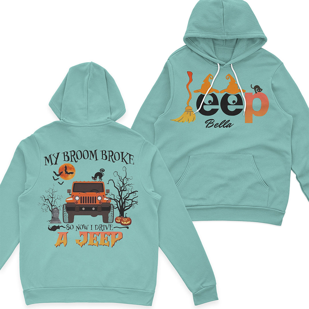 Personalized Halloween My Broom Broke So Now I Drive A Jeep T-Shirt Hoodie Supler Store