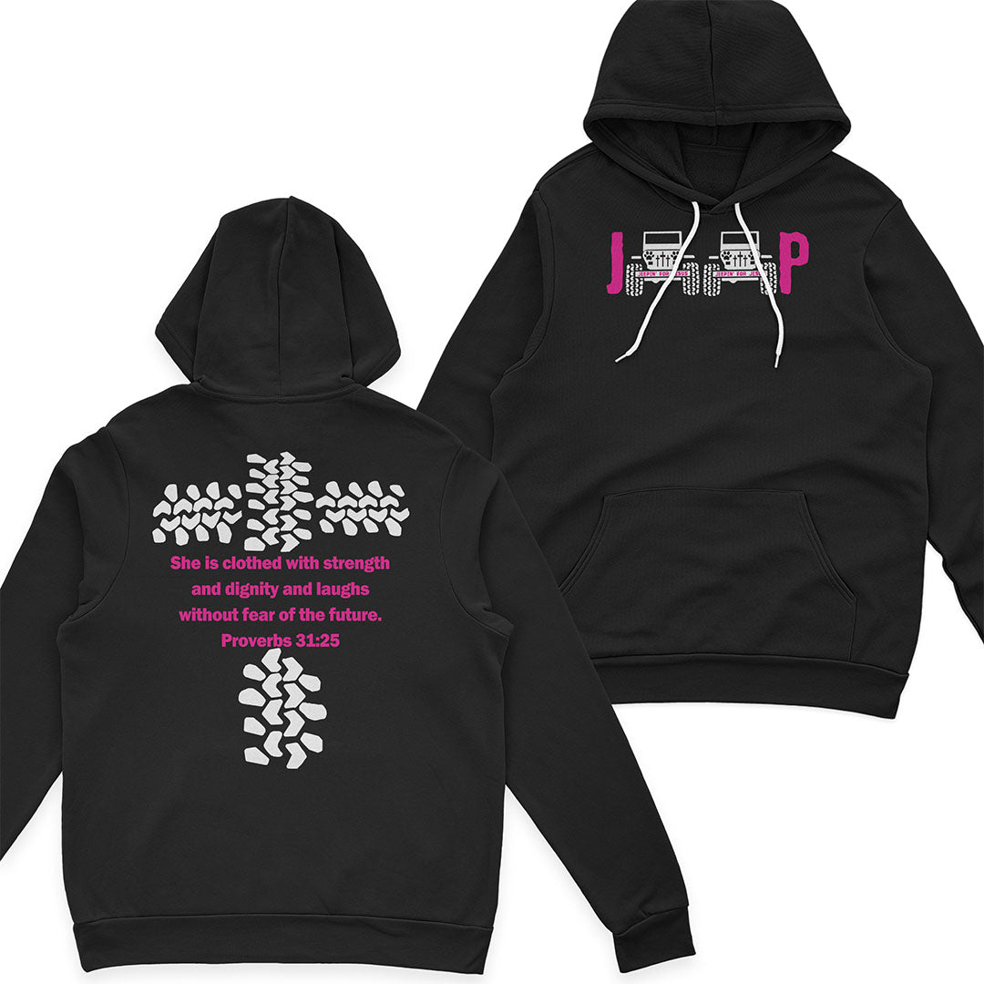 Jeep She Is Clothed With Strength Jesus Proverbs 31:25 T-Shirt Hoodie Supler Store