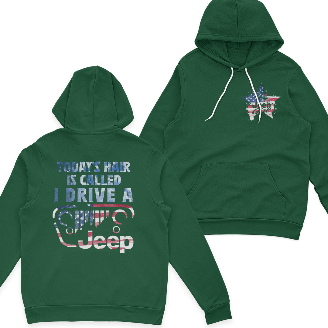 Jeep Girl Hair American Flag US Independennce Day 4th Of July T-Shirt Hoodie Supler Store