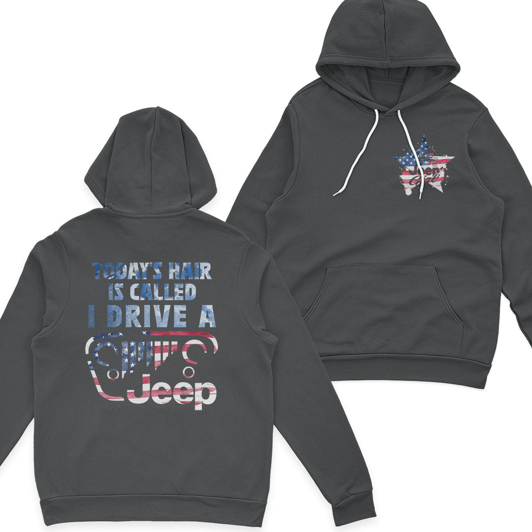 Jeep Girl Hair American Flag US Independennce Day 4th Of July T-Shirt Hoodie Supler Store