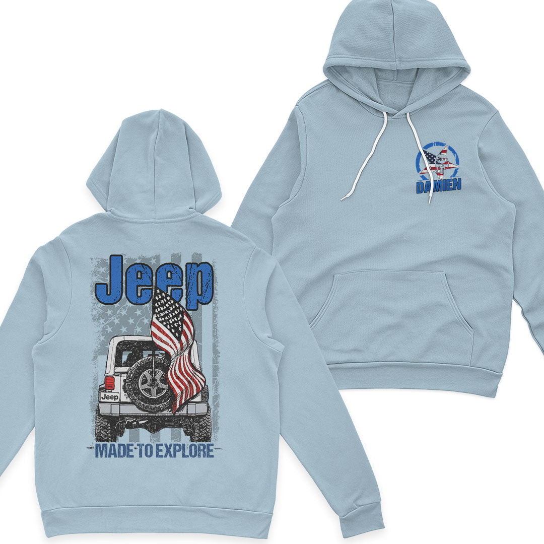 Personalized Jeep US Independennce Day 4th Of July Skull Retro T-Shirt Hoodie