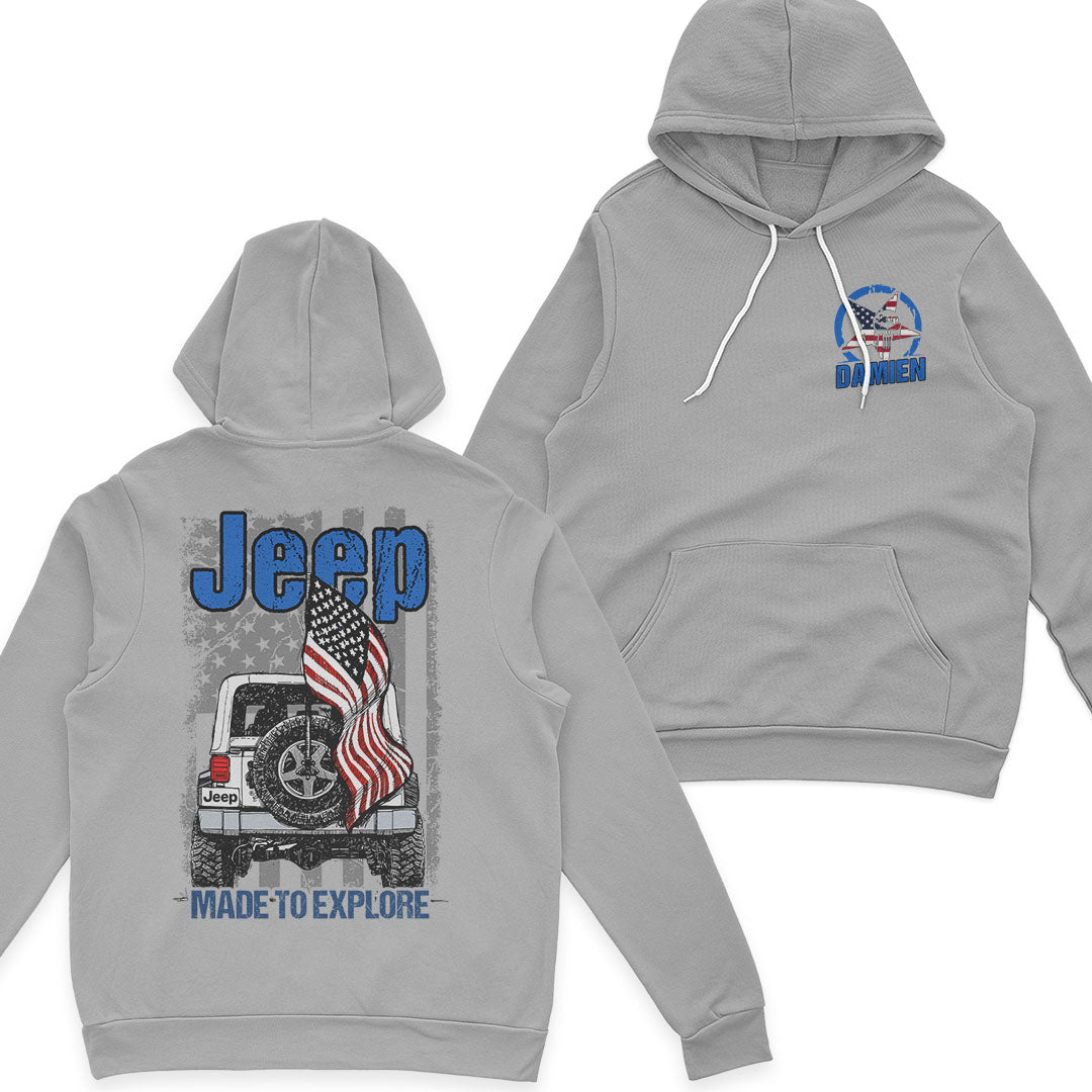 Personalized Jeep US Independennce Day 4th Of July Skull Retro T-Shirt Hoodie