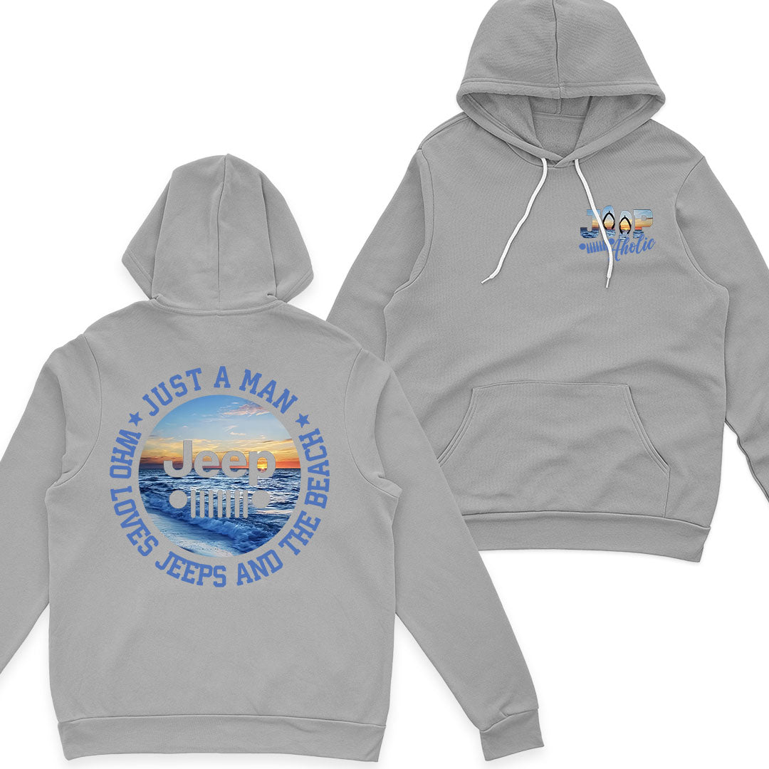 Just a Man Who Loves Jeeps and The Beach T-Shirt Supler Store