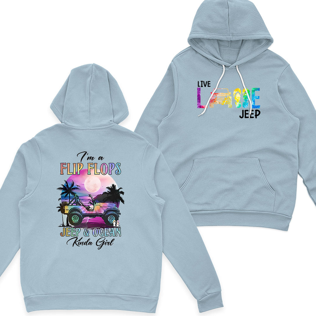I'm A Flip Flops Jeep & Ocean Kinda Girl T-Shirt Hoodie Supler Store