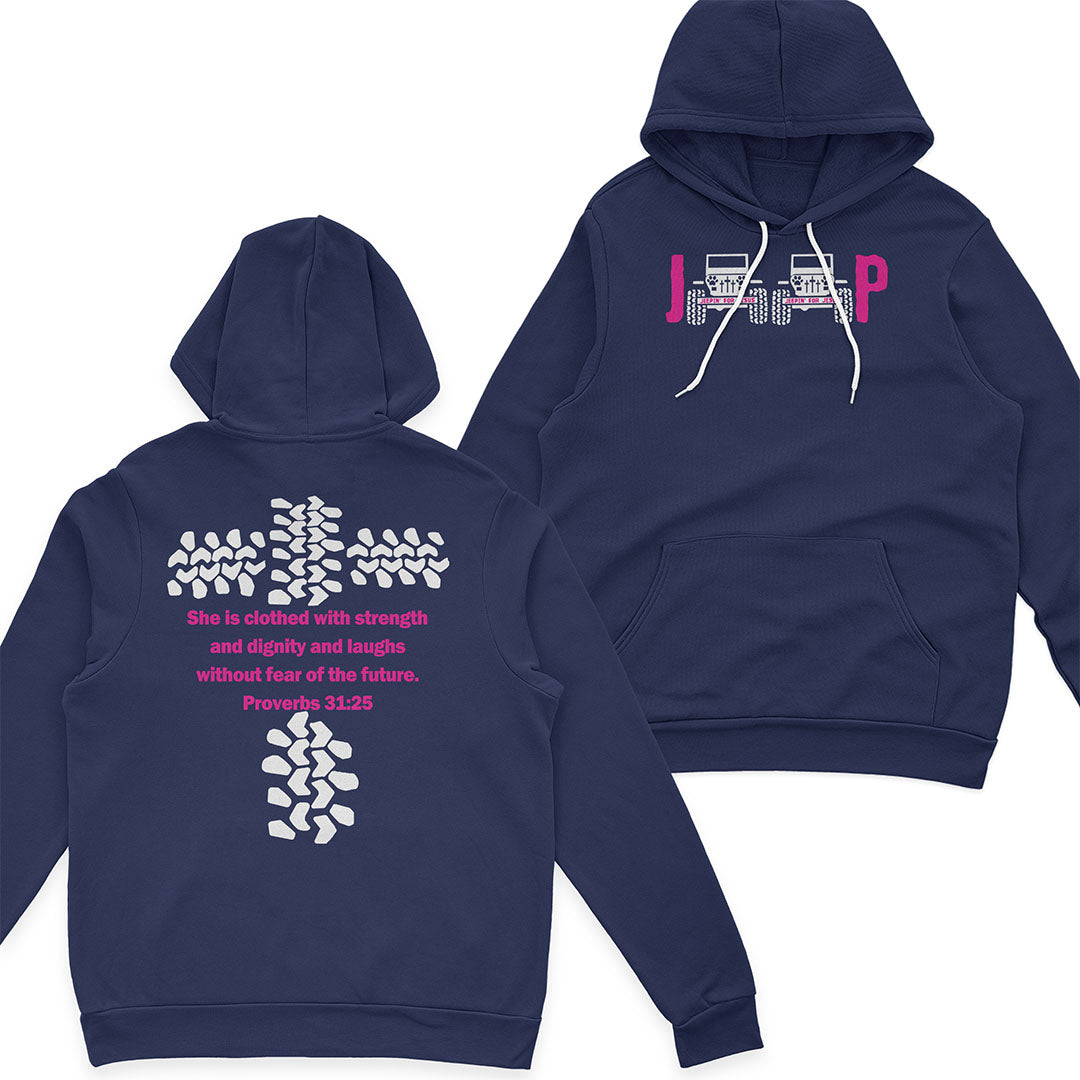 Jeep She Is Clothed With Strength Jesus Proverbs 31:25 T-Shirt Hoodie Supler Store