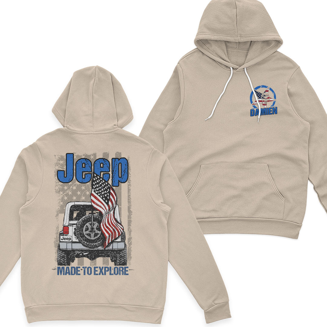 Personalized Jeep US Independennce Day 4th Of July Skull Retro T-Shirt Hoodie