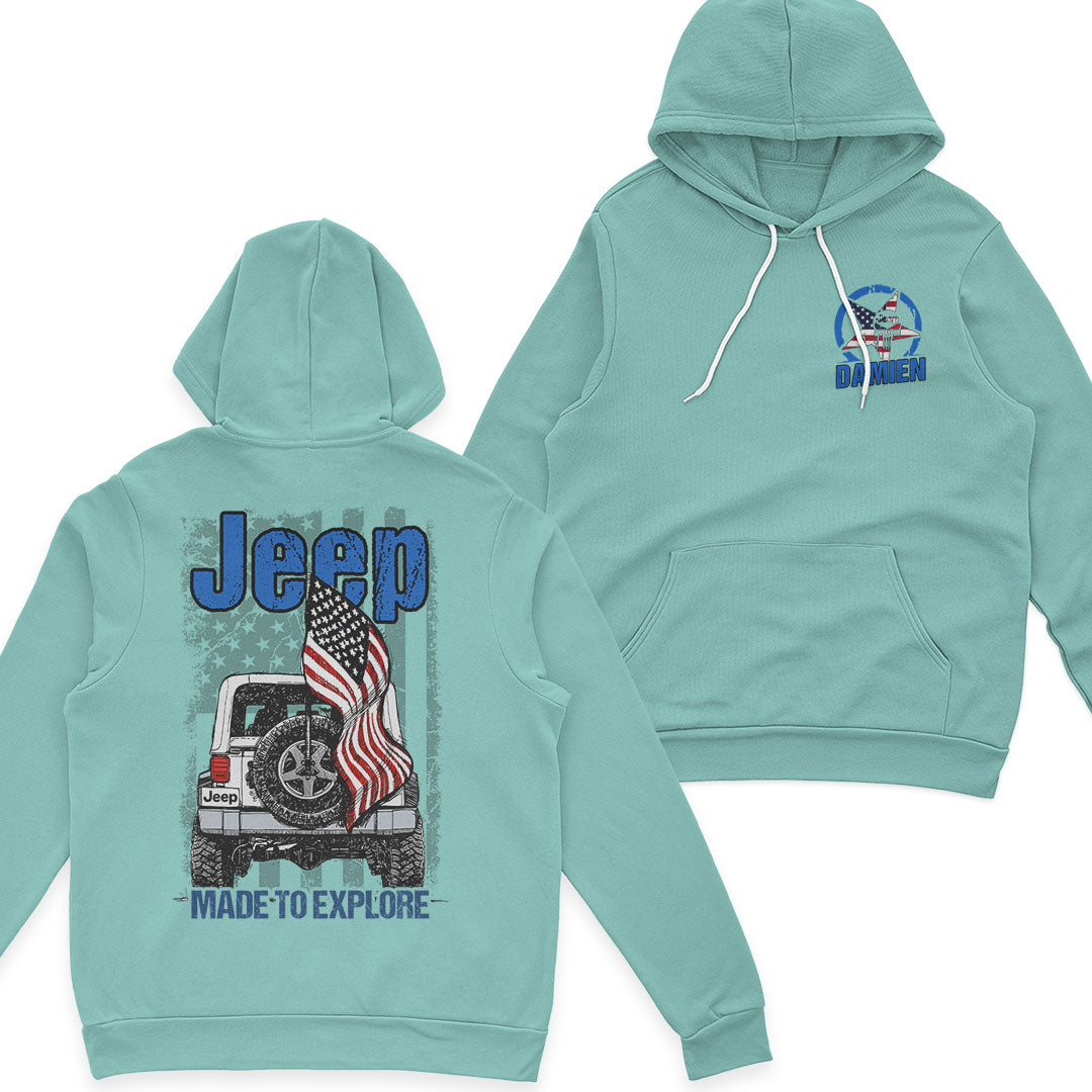 Personalized Jeep US Independennce Day 4th Of July Skull Retro T-Shirt Hoodie