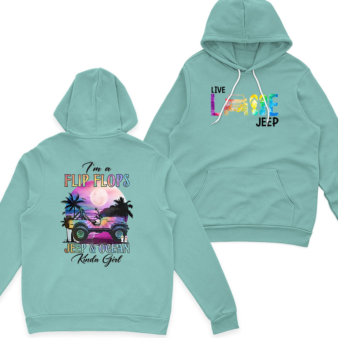 I'm A Flip Flops Jeep & Ocean Kinda Girl T-Shirt Hoodie Supler Store