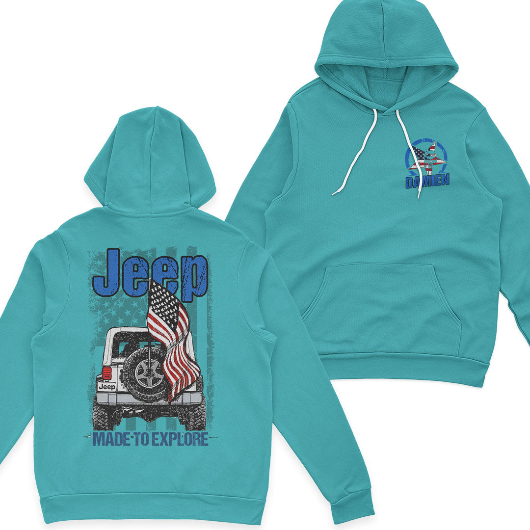 Personalized Jeep US Independennce Day 4th Of July Skull Retro T-Shirt Hoodie