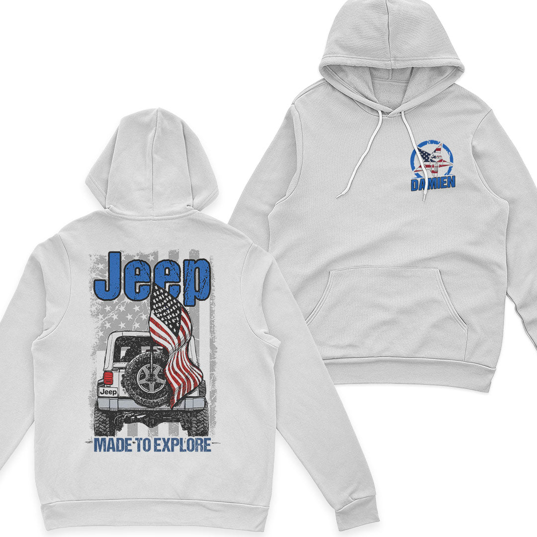 Personalized Jeep US Independennce Day 4th Of July Skull Retro T-Shirt Hoodie
