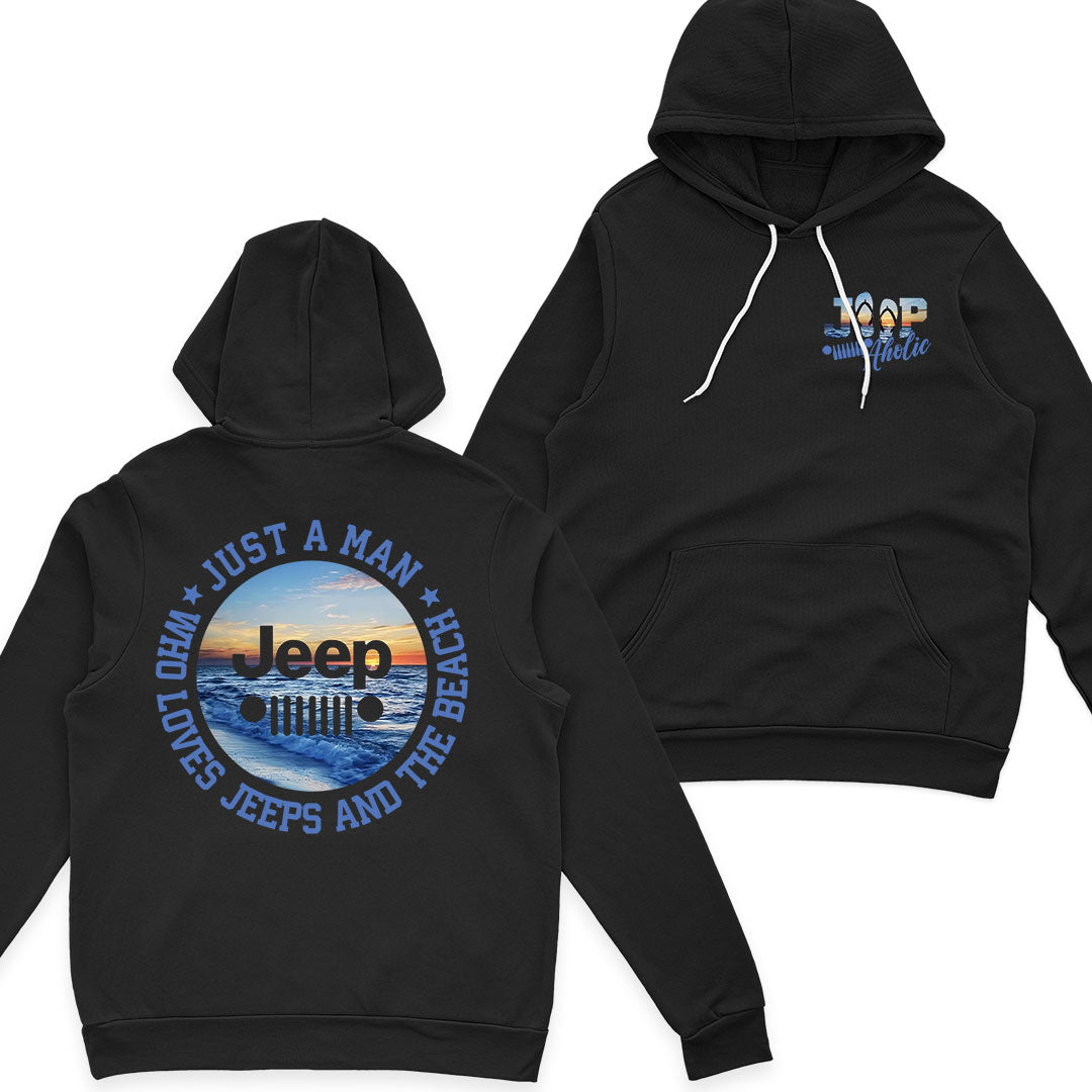 Just a Man Who Loves Jeeps and The Beach T-Shirt Supler Store